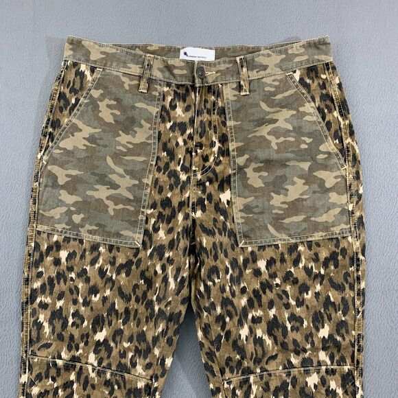 Anthropologie Current/Elliott Animal Print 30 The Clean Weslan Camo Cropped - Picture 2 of 16
